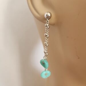 Sterling and Turquoise Dangle Earrings 925 Hallmarked